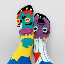 Load image into Gallery viewer, Halloween Zombie &amp; Werewolf | Adult Socks| Pals Fun Mismatched Socks
