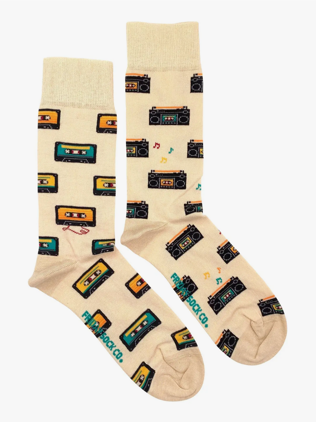 Men's/Unisex Cassette & Boom Box Mismatched Socks