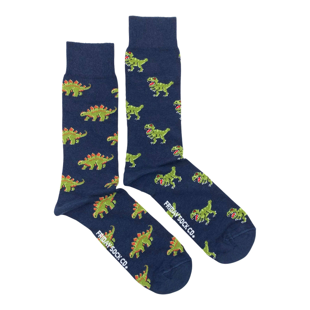Green Dinosaurs | Adult Socks | Fun Mismatched Socks