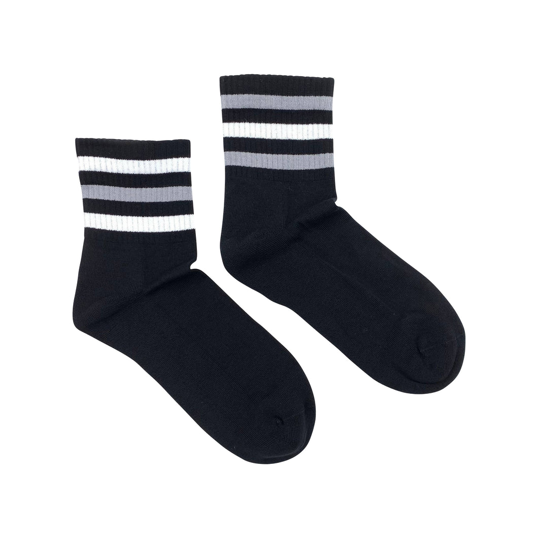 Friday Sock Co. - Women's Athletic Socks | Fundamental | Grey & White Stripes