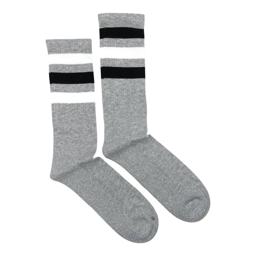 Friday Sock Co. - Unisex Athletic Socks | Perspective | White & Black Stripes