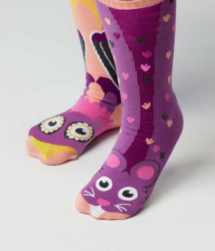 Owl and Mouse | Adult Socks| Fun Mismatched Socks