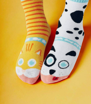 Dog & Cat | Kid Socks| Pals Fun Mismatched Socks