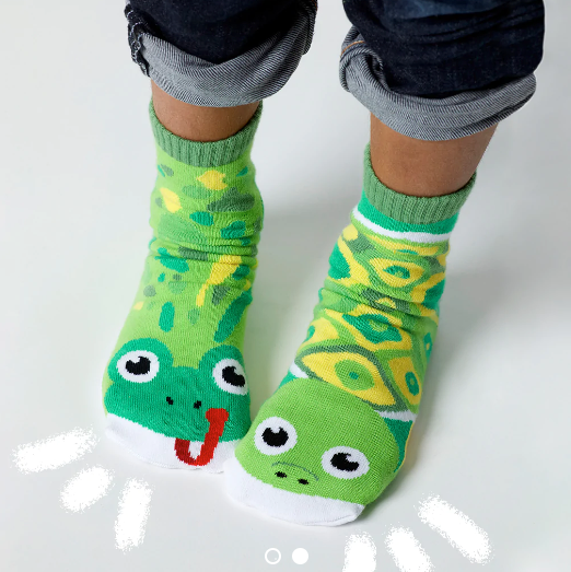 Frog & Turtle | Kid's Socks| Pals Fun Mismatched Socks